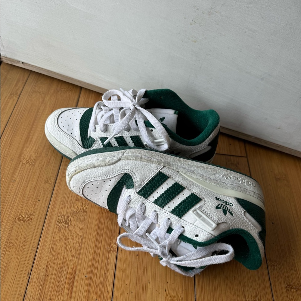 Adidas Classic White and Dark Green Sneakers